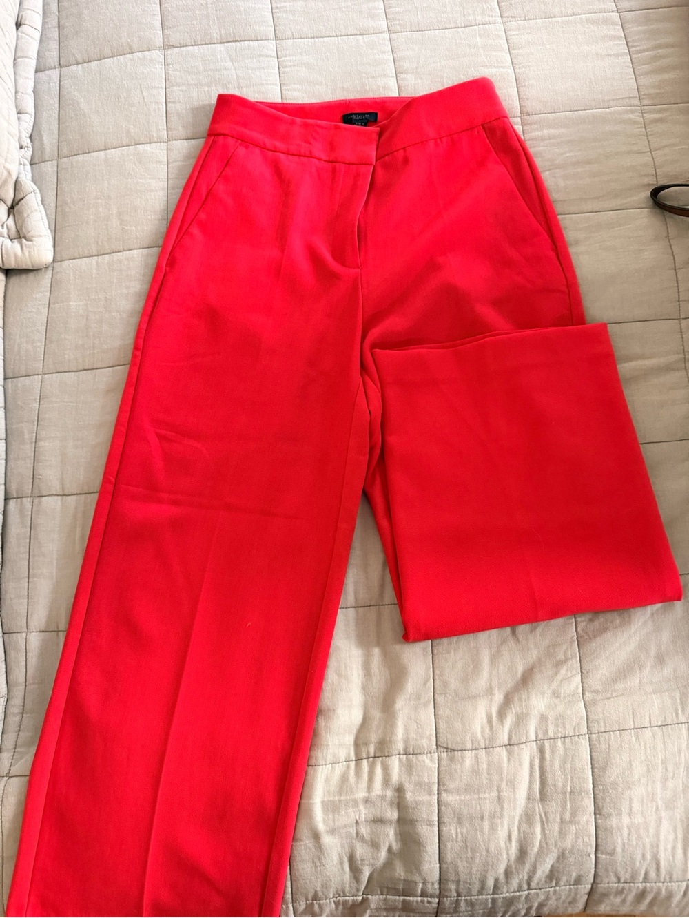 LOFT Vibrant Red Wide-Leg Trousers